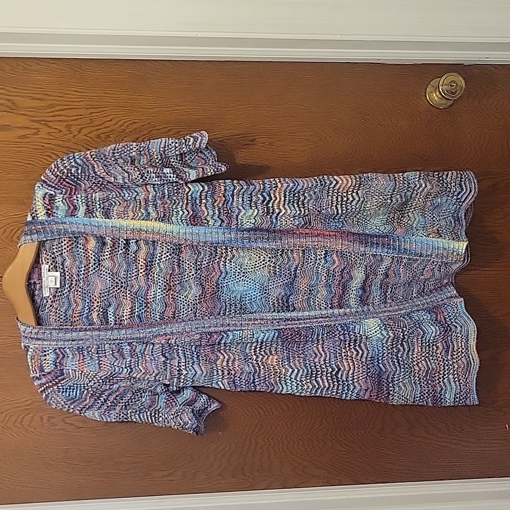 Alberto Makali Multi Color open front Sweater Sz small